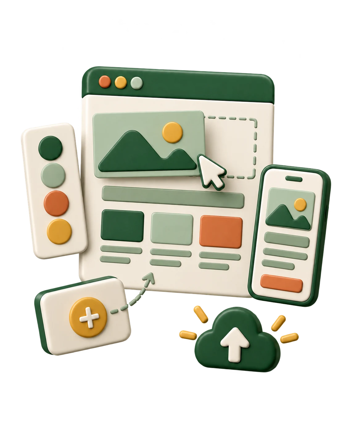 Illustration 3D pour l’objectif créer un site
